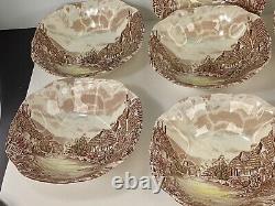 Set of seven Johnson Bros ironstone old English countryside England bowls 6.25