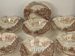 Set of seven Johnson Bros ironstone old English countryside England bowls 6.25