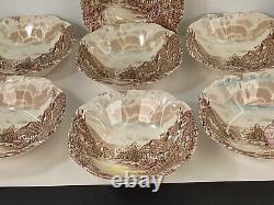 Set of seven Johnson Bros ironstone old English countryside England bowls 6.25