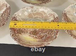 Set of seven Johnson Bros ironstone old English countryside England bowls 6.25