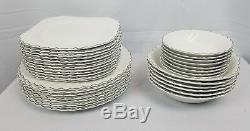 Snowhite Regency Johnson Bros China 34 pcs RARE Silver Trim