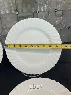 Snowhite Regency by Johnson Bros. Four 9.75 Vintage All White Dinner Plates