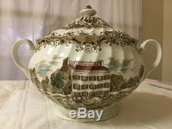 Soup Tureen Bowl Family Gatherings Johnson Brothers HERITAGE HALL BROWN MULTI