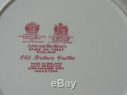 Speiseservice 12 Pers. Johnson Bros England Old Britain Castles rot 59 Tei