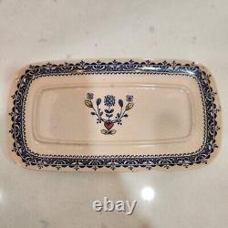 Staffordshire Johnson Bros Old Granite Hearts And flowers Covered Butter Dish