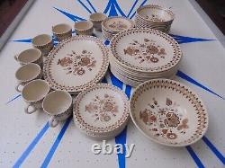 Staffordshire Old Granite Jamestown Brown by Johnson Bros Made in England 55pc