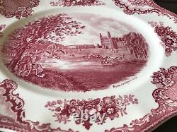 Sugar, Creamer, Platter, Bowl Set Old Britain Castles Pink by JOHNSON BROTHER