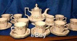 Tea Set Eternal Beau by JOHNSON BROTHERS Teapot, 8 Cups & Saucers, Creamer &
