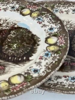 The Friendly Village Johnson Bros The Apple Tree Plate Set Of 4 RARE