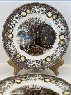 The Friendly Village Johnson Bros The Apple Tree Plate Set Of 4 RARE