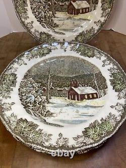 The Friendly Village Johnson Brothers Set of 8 School House Dinner Plates 9.5