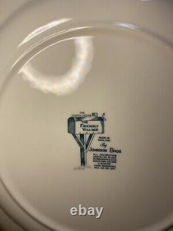 The Friendly Village Johnson Brothers Set of 8 School House Dinner Plates 9.5