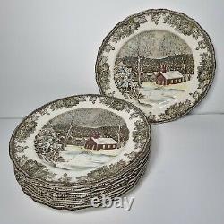 The Friendly Village' Johnson Brothers Set of 9 School House Dinner Plates 10