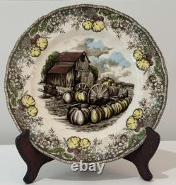 The Friendly Village by Johnson Bros. Fall Luncheon Plates Set 4 RARE & NWT
