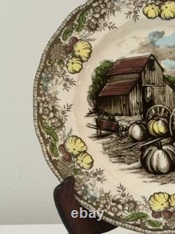 The Friendly Village by Johnson Bros. Fall Luncheon Plates Set 4 RARE & NWT