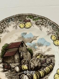 The Friendly Village by Johnson Bros. Fall Luncheon Plates Set 4 RARE & NWT