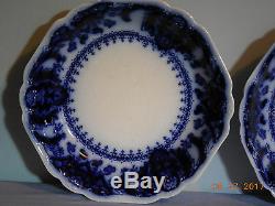 Three Florida Flow Blue 7 3/8 Soup Bowls By Johnson Brothers #2