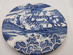 Tiffany & Co Ironstone Menagerie Plates Johnson Brothers England Set of 4 Blue