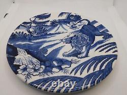 Tiffany & Co Ironstone Menagerie Plates Johnson Brothers England Set of 4 Blue