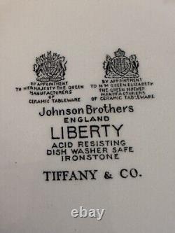 Tiffany & Co Johnson Bros Ironstone Liberty Scalloped Plates Set Of 5 Vintage