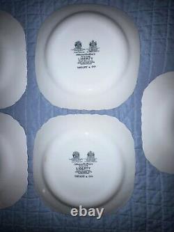 Tiffany & Co Johnson Bros Ironstone Liberty Scalloped Plates Set Of 5 Vintage