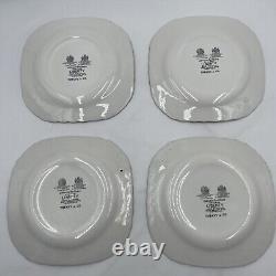 Tiffany & Co. Johnson Brothers Plates England Blue Floral Rose 7.5 Set Of 4