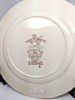 Twelve (12) Johnson Brothers Windsor Ware Wild Turkeys 10.5 dinner plates