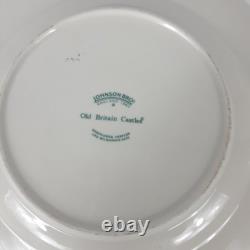Two JOHNSON BROS OLD BRITAIN CASTLES Christmas Tree Dinner Plates