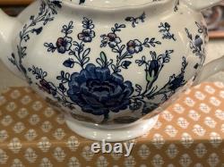 VERY RARE-Johnson Bros/ROSE CHINTZ-BLUE-Full Size Teapot/Lid-Excellent-England