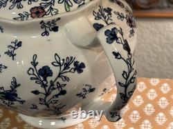 VERY RARE-Johnson Bros/ROSE CHINTZ-BLUE-Full Size Teapot/Lid-Excellent-England