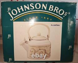 VERY RARE Johnson Brothers Bros Acanthus Metal Kettle 3 Qt