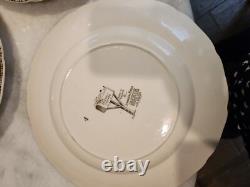 VINTAGE 1950s SET OF 16 JOHNSON BROS FAMILY VILLAGE DINNER PLATES (1 REPAIRED)
