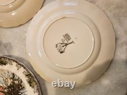 VINTAGE 1950s SET OF 16 JOHNSON BROS FAMILY VILLAGE DINNER PLATES (1 REPAIRED)