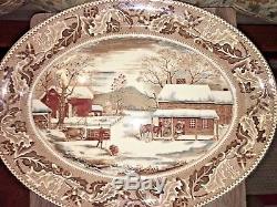 VINTAGE Home For Historic America Thanksgiving Johnson Bros. England Platter 20