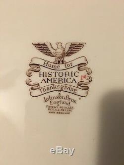 VINTAGE Home For Historic America Thanksgiving Johnson Bros. England Platter 20