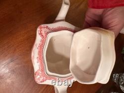 VINTAGE JOHNSON BROS. ENGLAND 1792. Old Britain Castles Pink TRANSFER TEA Pot 4