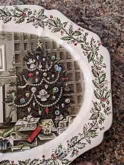 VINTAGE Johnson Bros. Christmas Platter withTree & Fireplace Highly Collectable