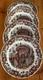 Vintage Johnson Bros His Majesty 4 Dinner Plates England Turkey Thanksgiving Euc