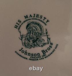 VINTAGE Johnson Bros His Majesty 4 DINNER PLATES England Turkey Thanksgiving EUC