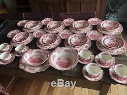 VINTAGE Johnson Brothers England Old Britain Castles Pink 8-6pc Settings ++MINT