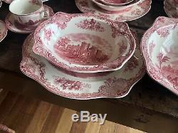 VINTAGE Johnson Brothers England Old Britain Castles Pink 8-6pc Settings ++MINT