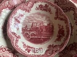 VINTAGE Johnson Brothers England Old Britain Castles Pink 8-6pc Settings ++MINT