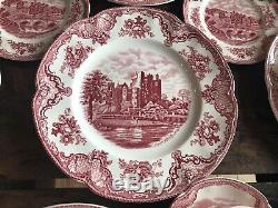 VINTAGE Johnson Brothers England Old Britain Castles Pink 8-6pc Settings ++MINT