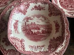 VINTAGE Johnson Brothers England Old Britain Castles Pink 8-6pc Settings ++MINT