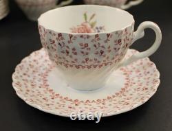 VTG 24 Pcs. Johnson Bros. Rose Bouquet Made In England Cups & Saucers 12 Sets