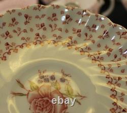 VTG 24 Pcs. Johnson Bros. Rose Bouquet Made In England Cups & Saucers 12 Sets