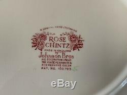 VTG 43 Piece Johnson Bros Rose Chintz All WithGreen Marks