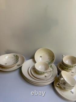VTG 50s JOHNSON BROS. WILDFLOWER & BUTTERFLY DINNER PLACE-SET FOR 4 + EXTRA PC