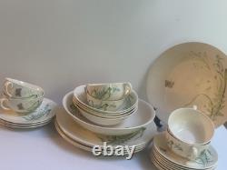 VTG 50s JOHNSON BROS. WILDFLOWER & BUTTERFLY DINNER PLACE-SET FOR 4 + EXTRA PC