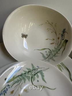 VTG 50s JOHNSON BROS. WILDFLOWER & BUTTERFLY DINNER PLACE-SET FOR 4 + EXTRA PC